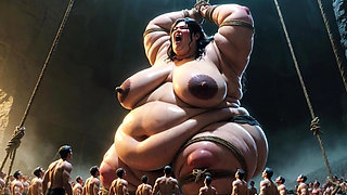 Giant SSBBW Bound on Bed - Desperate for Tiny Men Deep Inside Her