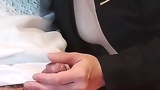 Adulterous Couple Giving Blowjob on Sofa and Swallowing