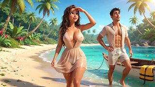 Shipwrecked Stepmom and Stepson Ignite Steamy Passion on a Tropical Island Paradise (ai Generated)