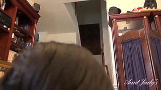 Mature, Hairy-Pussy Step-Aunt Joana Gives Intense Taboo Massage & Handjob