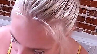 Schoolgirl Blowjob and Cum Shot - Deepthroat, Cum on Tits