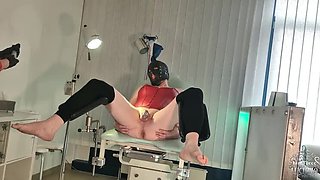 MistressLuciana fucks my asshole on the gynecological chair