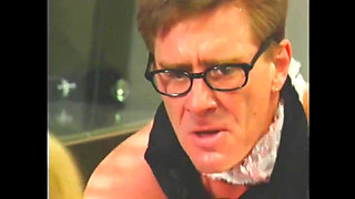 Threesome - Two Blonde Sisters Share a Big Cock in the Office