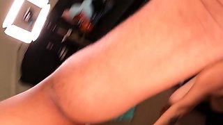 Pink labia close up of naive brunette