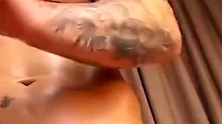 Tattooed Muscle Slut Play with Her Pussy and Flex Her Massive Muscles