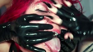 Miss Flora Lezdom Latex Pussy Eating And Strap On Spit