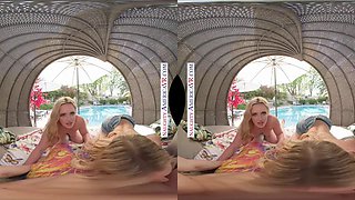 Crazy hot neighbor Slimthick Vic and her sexy Australian friend Charlie Forde stop by your pool to have a naughty threesome!