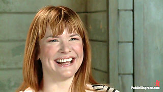 Strangers Get Handsy: a Slutty Redhead Gets DP'd by Dicks on Sticks in Public!