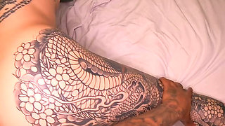 Tatted Mami Bianca Bailee Fucks Macana Man's Big Cock - POV