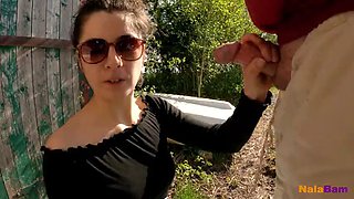 Getting into trouble outside at the pond - secret amateur outdoor sex