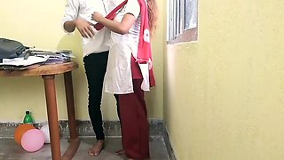 Boy Girl in College Store Room