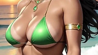 Gol Hot Desi Women Hot Bikini Beach Animation