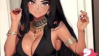 Sexy Indian housewife with massive boobs in traditional Saree anime adventure