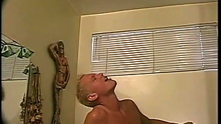 Hung dudes fuck a busty horny bitch in bi 3some
