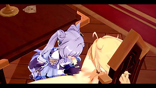 Genshin Impact Hentai - Aether X Ganyu Blowjob and Fucked - Japanese Asian Manga Anime Game Porn