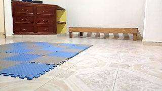 Chubby neighbor cleaning in the new apartment (part 1)