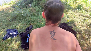 Naked Near the River in Public, Sex, Blowjob, Orgasm