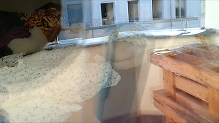 When the neighbor looks through the window