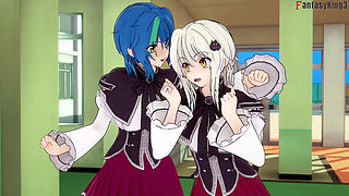 Rias watch Akeno Fucking and Xenovia & Koneko Lesbian Sex - DXD NTR Madness Series