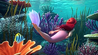Sensual Mature Ariel Explores Her Magical Underwater Grotto with Long Human Legs and Graceful Poses in Fantasy