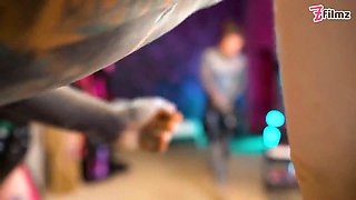 Three aggressive spandex princesses ruin tattooed victim with deep sounding & urethral fingering