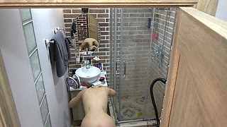 My Stepsister with a Shaved Pussy and Small Tits Is Getting Ready for a Date