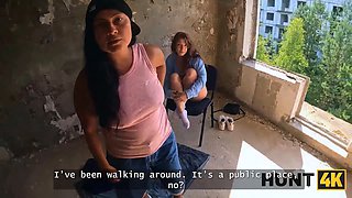 Hunt4k. red haired babe was truly innocent to fuck while gf was witnessing