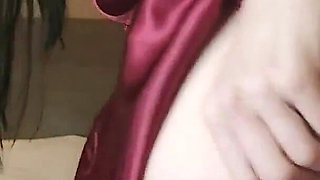 Retro Slut in Stockings in Front of the Mirror Flashes Hairy Bush - Ginnagg
