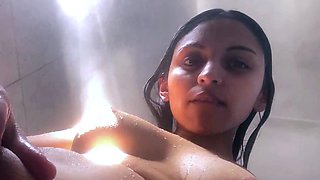 Sexy Latina Fingering in the Shower