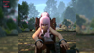 3D Anime Pink Haired Babe Fucked and Creampied by a Goblin Horde