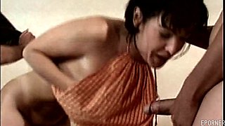 Two Men Double Penetrate Brunette