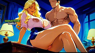 3-Round Challenge Watching Beautiful Animated MILFs