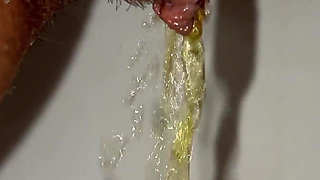 Morning Collection of Yellow Urine! Showing off My Dirty Pads!