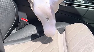 Outdoor solo scene with Ivana masturbating pussy