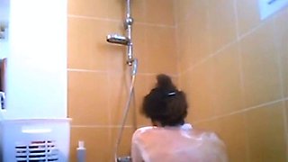 peeping at showering beautiful stepmom