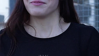 German Scout - Small Redhead Teen 18 Peach Delina Pick up for First Casting Fuck