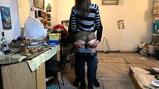 Brought Amateur Girl To Garage For Russian Sex