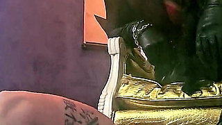 Stina Stone Femdom Smoking Human Ashtray Spitting Humiliation by German Mistress in Leather Gloves