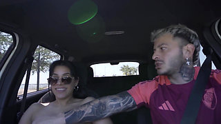 My Stepsister Strips Naked in Car, I Take Her to a Motel