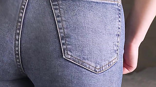 PAWG MILF Teasing Perfect Ass in Tight Blue Jeans