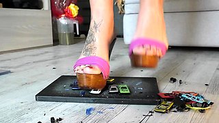 Slutty girl foot fetish with masturbation