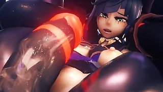 Yelan Gets Her Pussy Fucked Hard in Full Nelson by a Big Mitachurl Sloppy Sex Sounds Version