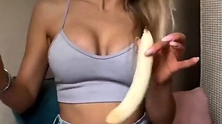 Abby Rao Having Fun With A Banana And A Hot Titty Fuck