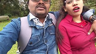 Sona Bhabhi Hot Kissing and Boobs Press by Boyfriend in Forest - Indian Desi Girl Fingering Scene