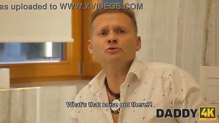 Kama Oxi & Georges, two horny old babes, cheat on daddy with a pigtails-russian fuck by mistake