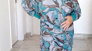 Hot Busty MILF in Oriental Outfit: Cosplay Striptease with Fant in the End