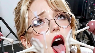 Hot Blonde Cheats on Her Husband by Swallowing the Cum of 5 Big Dicks in Secret Gangbang at a Swingers' Club