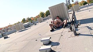 Naughty Girl Nicole Ray Fucks Stud Outdoor On Building Roof