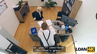 Loan4k. amateur office porno with a bitchy cheater and a loan manager