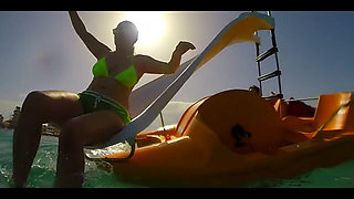 Bulging Bikini Fighting for Its Life While I Get Pounded by the Waves